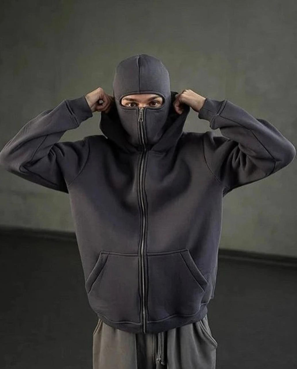 Grey Balaclava Hoodie