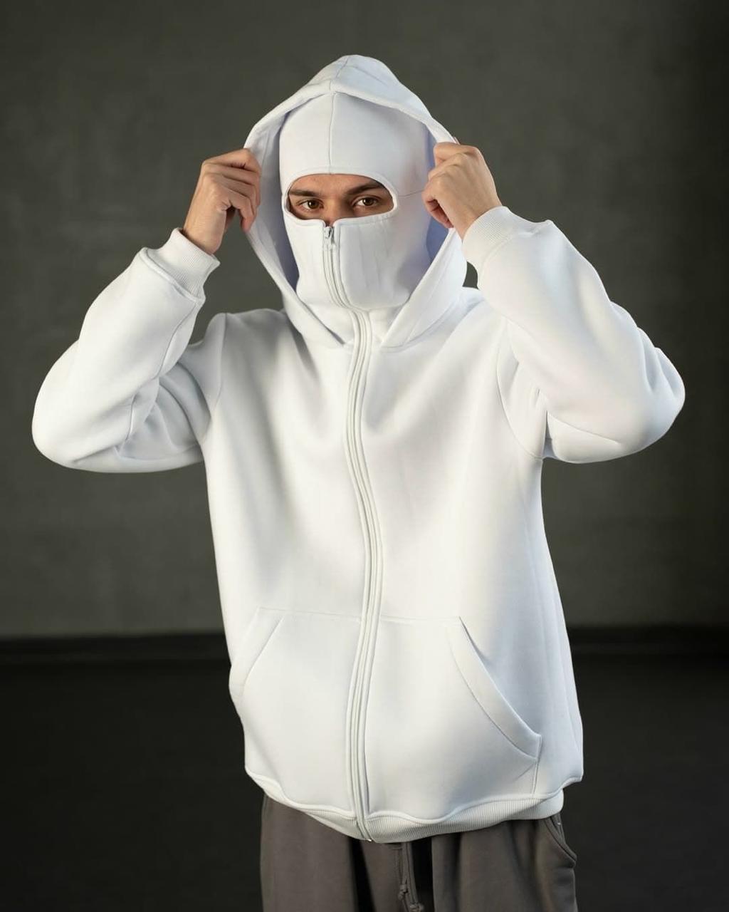 White Balaclava Hoodie
