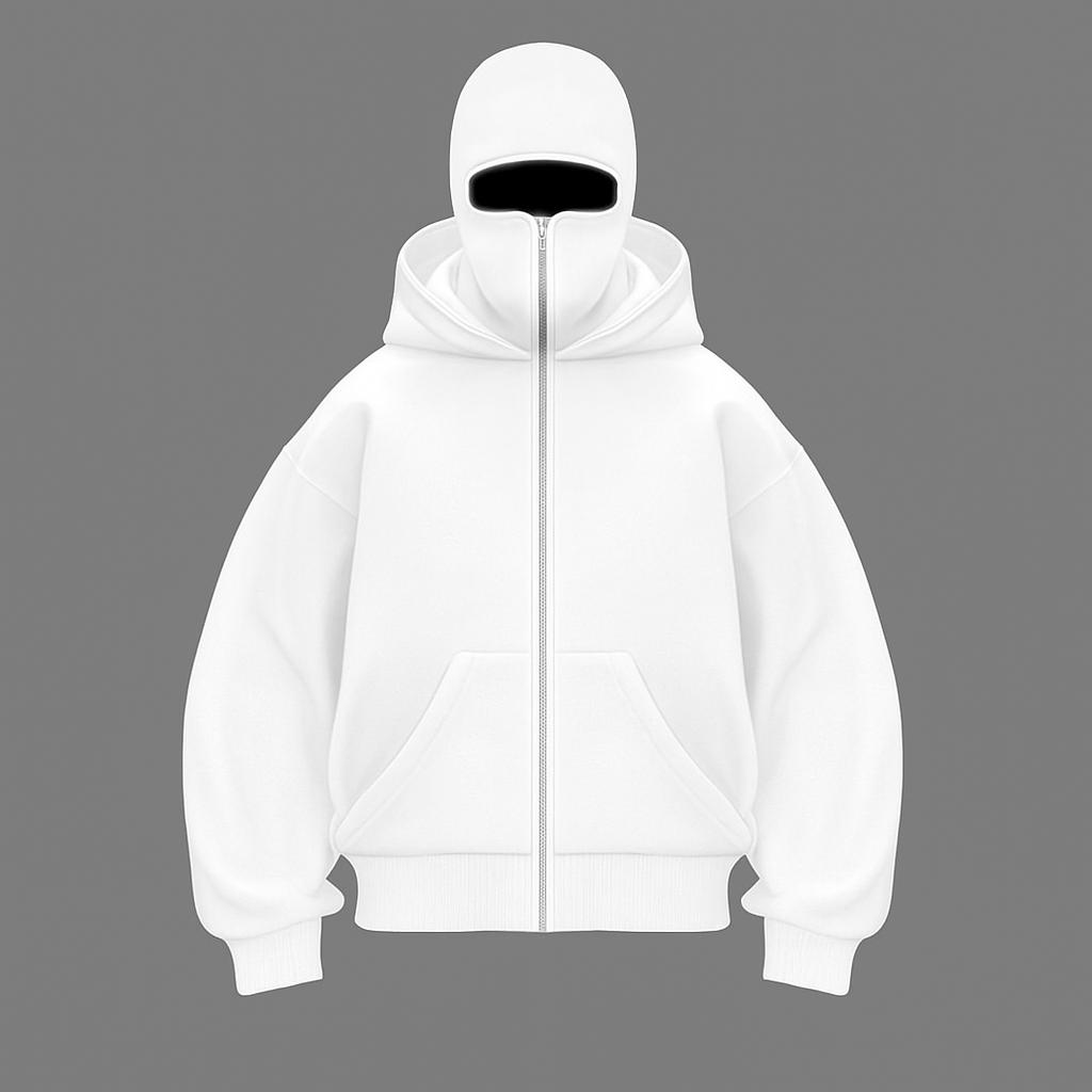 White Balaclava Hoodie